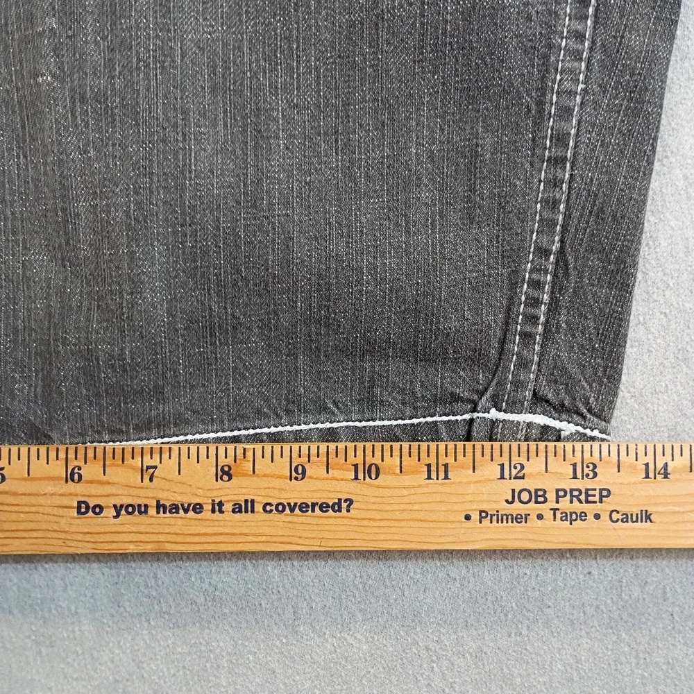 Vintage Enyce Mens 42 Denim Shorts Black Gray Baggy Hip Hop Y2K Long Jorts